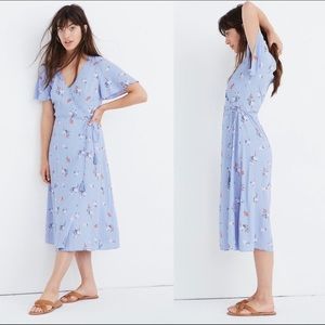 Madewell Button-Wrap Midi Dress in Aloha Floral